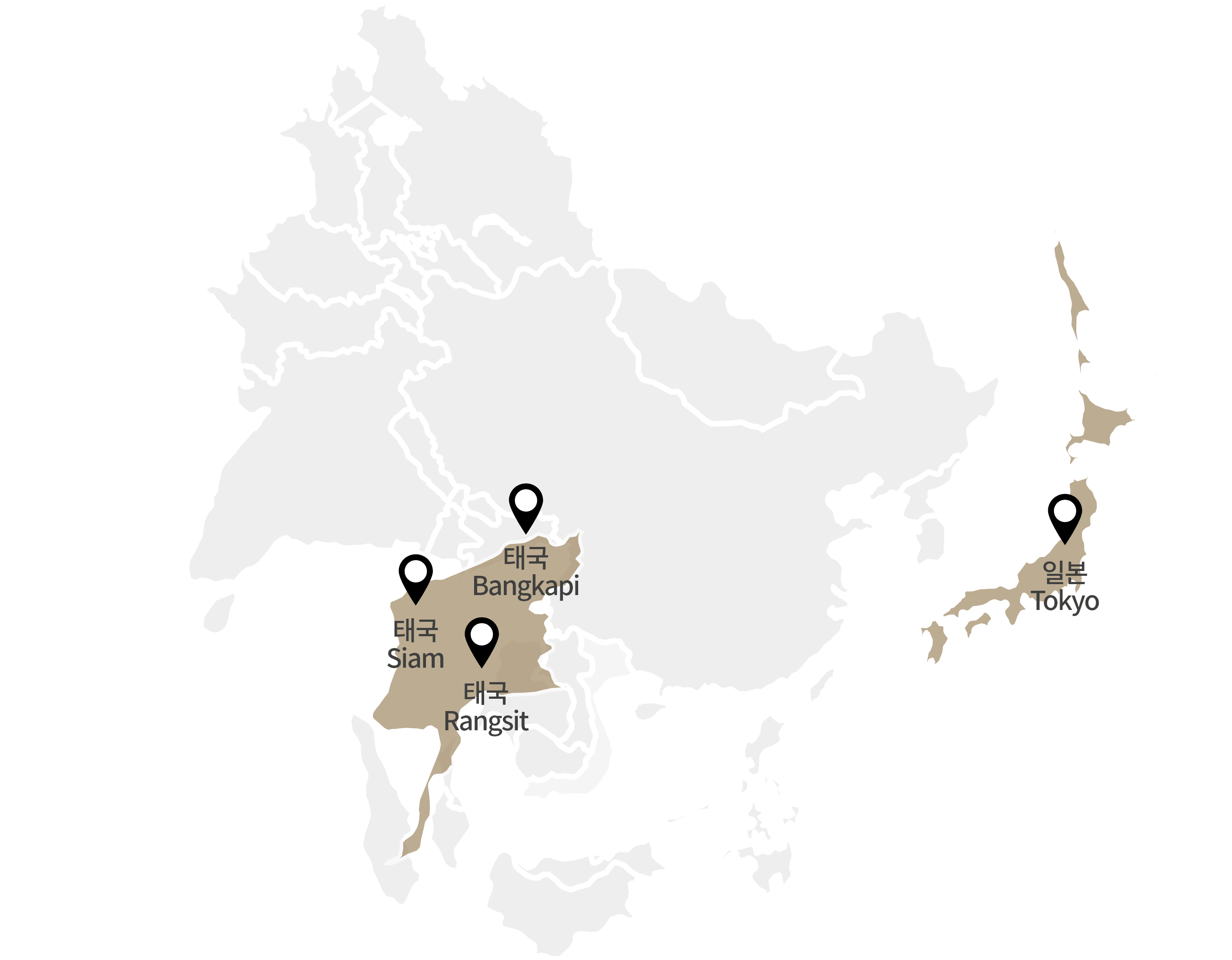 리엔장 해외 네트워크 지도